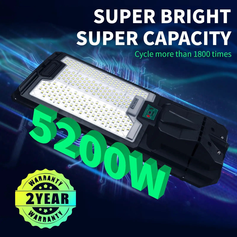 5200W Solar Street Lights Outdoor, Waterproof Commercial Dusk to Dawn, 200000LM Solar Flood Lights Outdoor Motion Sensor by Outdoor Solar Outlet