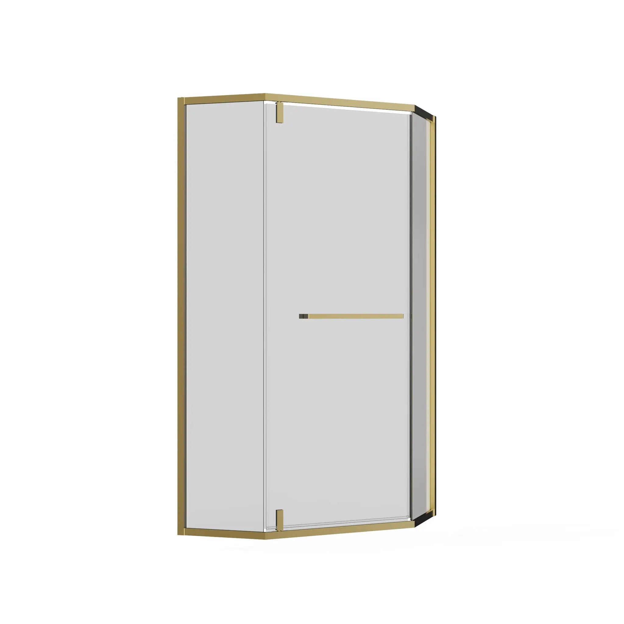 Goodyo - Neo-Angle Frameless Shower Door - Gold by HouseOfZazla