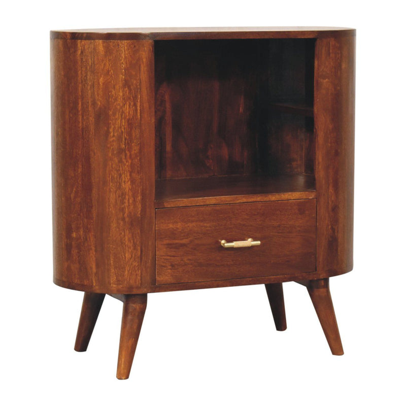 Cortez - T Bar Open Slot Cabinet - Dark Brown by HouseOfZazla