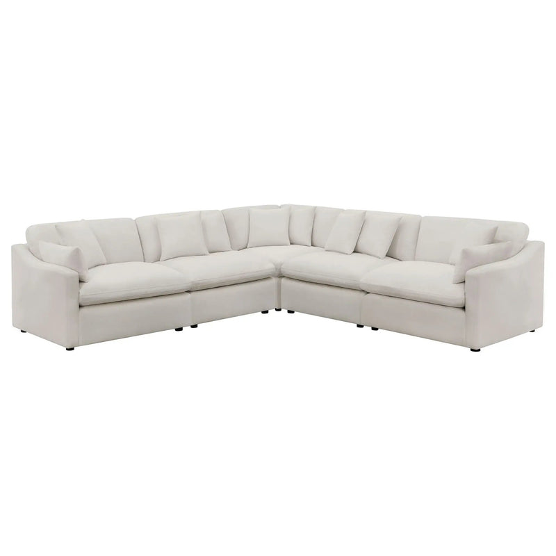 Hobson 5-piece Upholstered Modular Sectional Sofa Ivory by Unique Piece Furniture