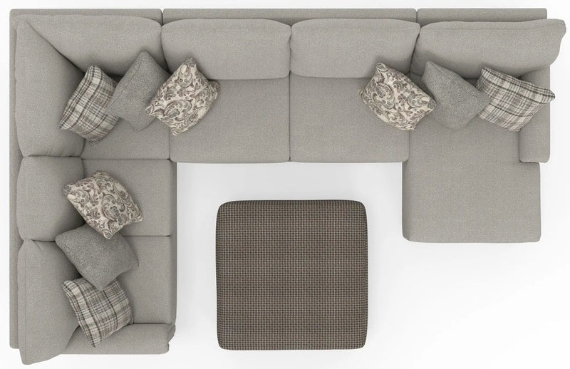 Livingston - Sectional With Comfort Coil Seating, 40" Cocktail Ottoman And Accent Pillows Included by Unique Piece Furniture