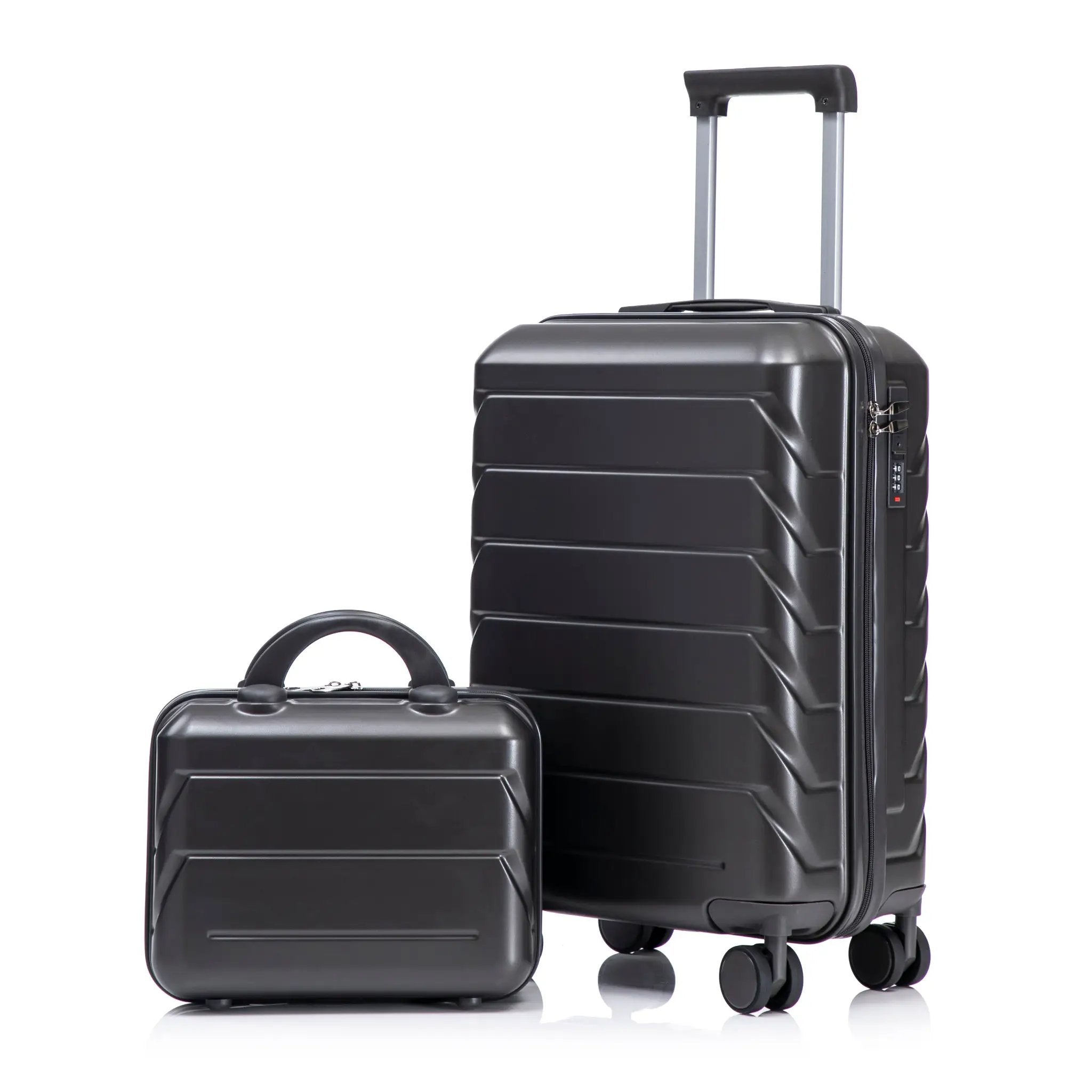 14"/20" 2 Pcs/Set ABS Spinner Wheel Luggage, Dark Gray by HouseOfZazla