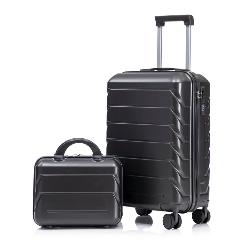 14"/20" 2 Pcs/Set ABS Spinner Wheel Luggage, Dark Gray by HouseOfZazla