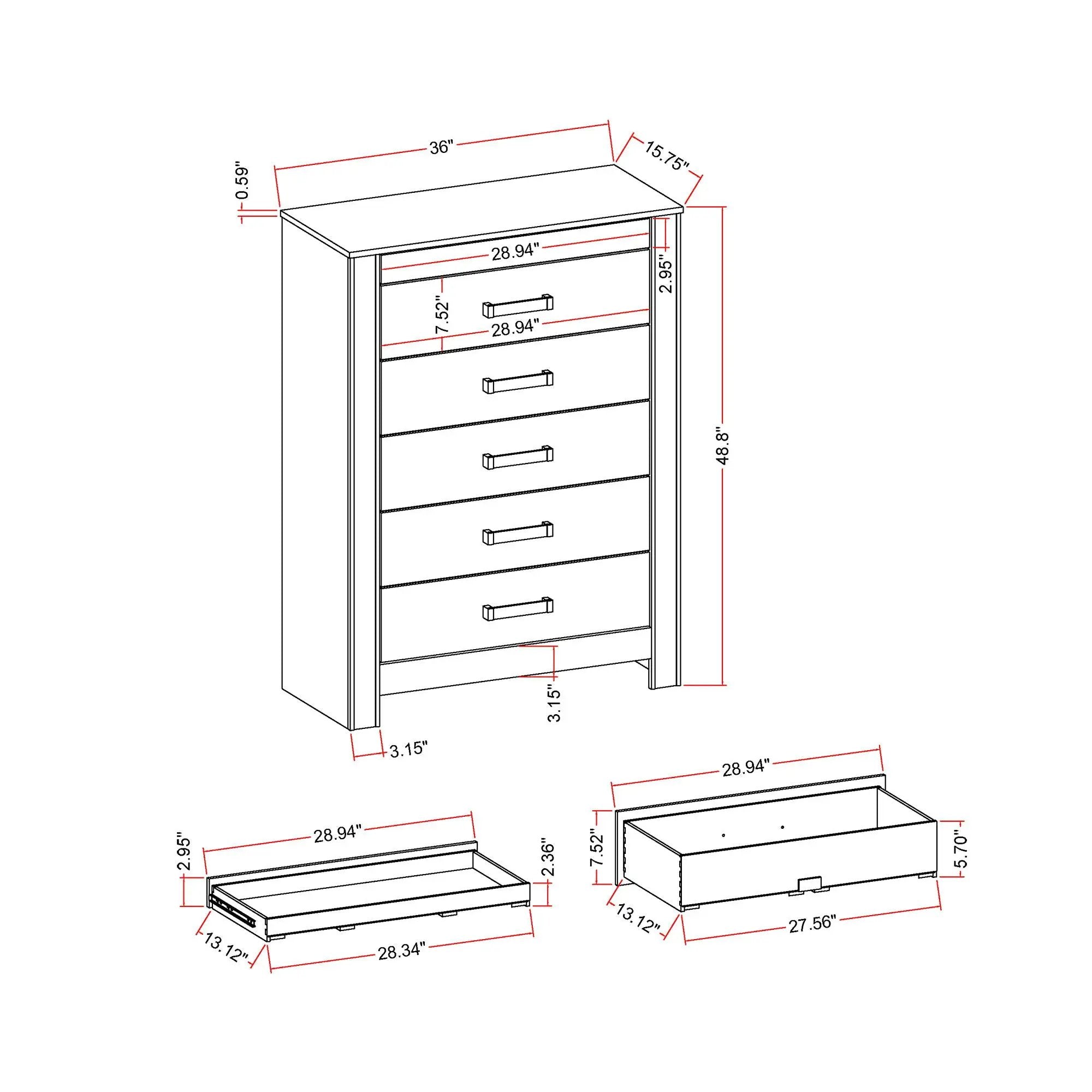 Lorenzo - 5 Piece Bedroom Set With Glittered Detailing