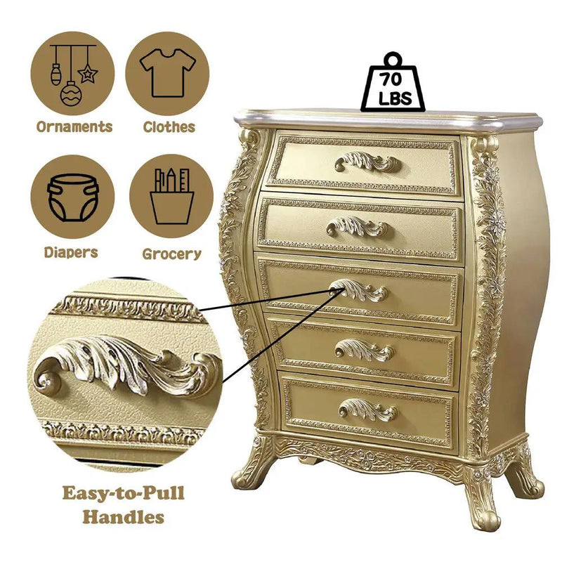Cabriole - Chest - Gold by Unique Piece Furniture