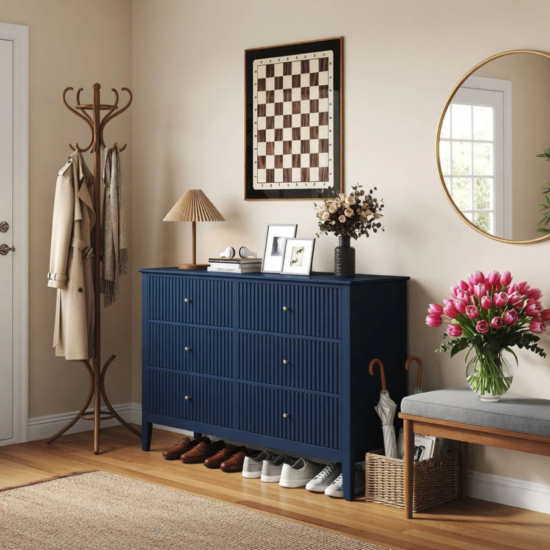 Modern 6 Drawer Fluted Dresser by HouseOfZazla