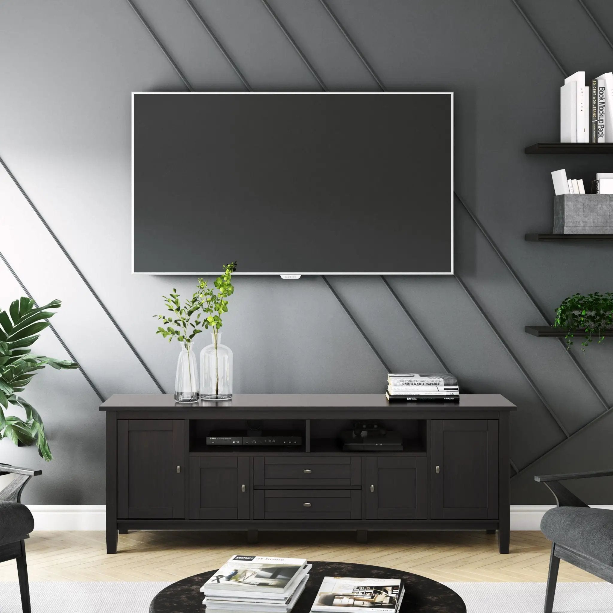 Warm Shaker - TV Media Stand - Hickory Brown by HouseOfZazla