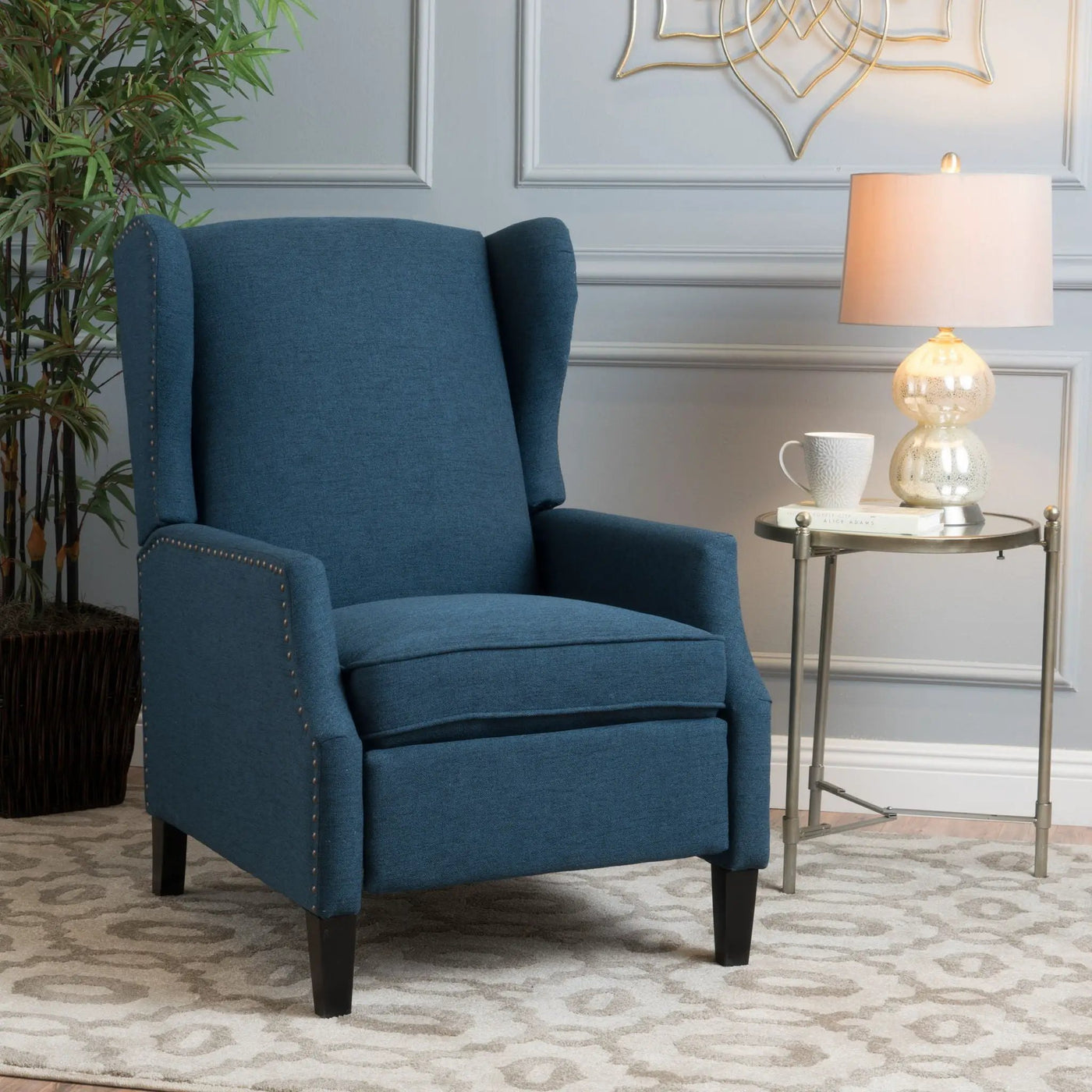 Westeros Wing Back Fabric Upholstered Recliner by Unique Piece Furniture