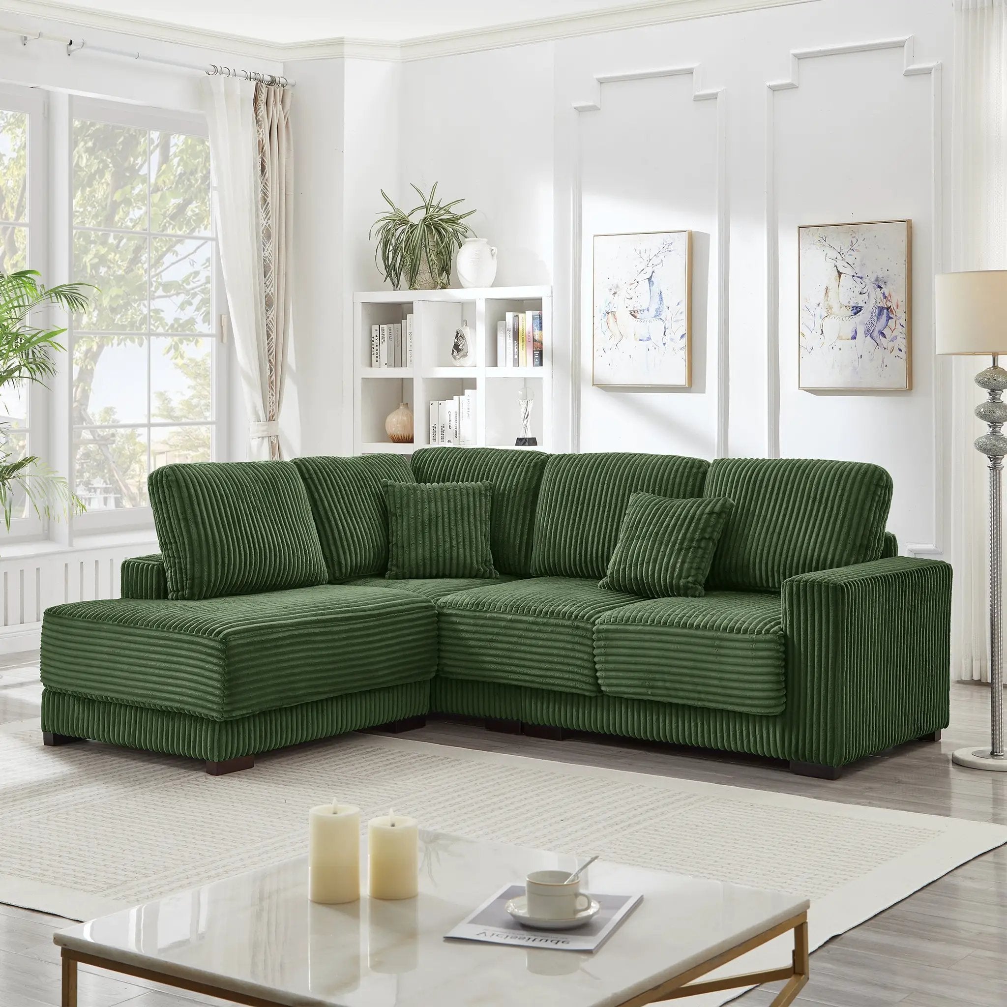93" Sectional Sofa, L Shaped Sofa Couch by HouseOfZazla