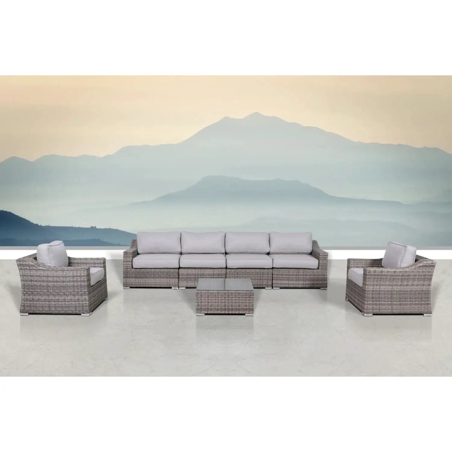 Outdoor Wicker Conversation Set With Cushions, All Weather by HouseOfZazla