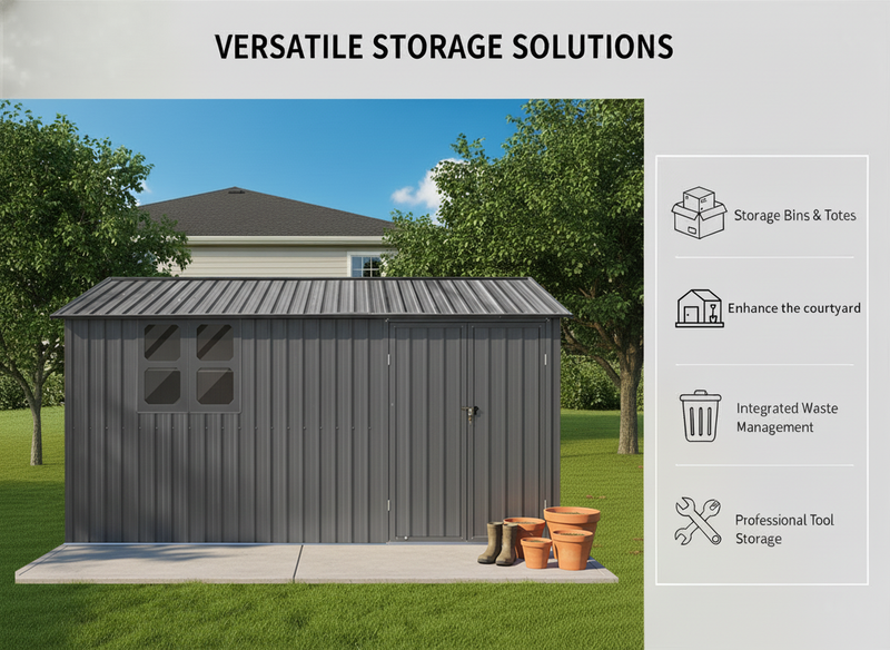 12x10 Ft Metal Garden Shed for Outdoor Storage by HouseOfZazla