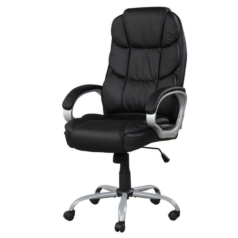 Upholstered Office Chair, Adjustable Height Swivel Chair - Black by HouseOfZazla