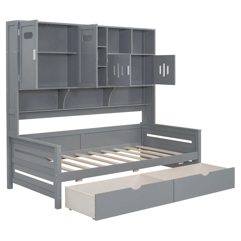 Daybed With All-In-One Cabinet And Shelf by HouseOfZazla