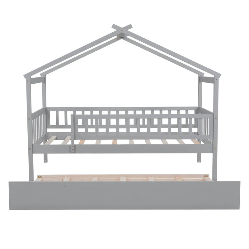 Creativity House Bed With Twin Size Trundle by Unique Piece Furniture