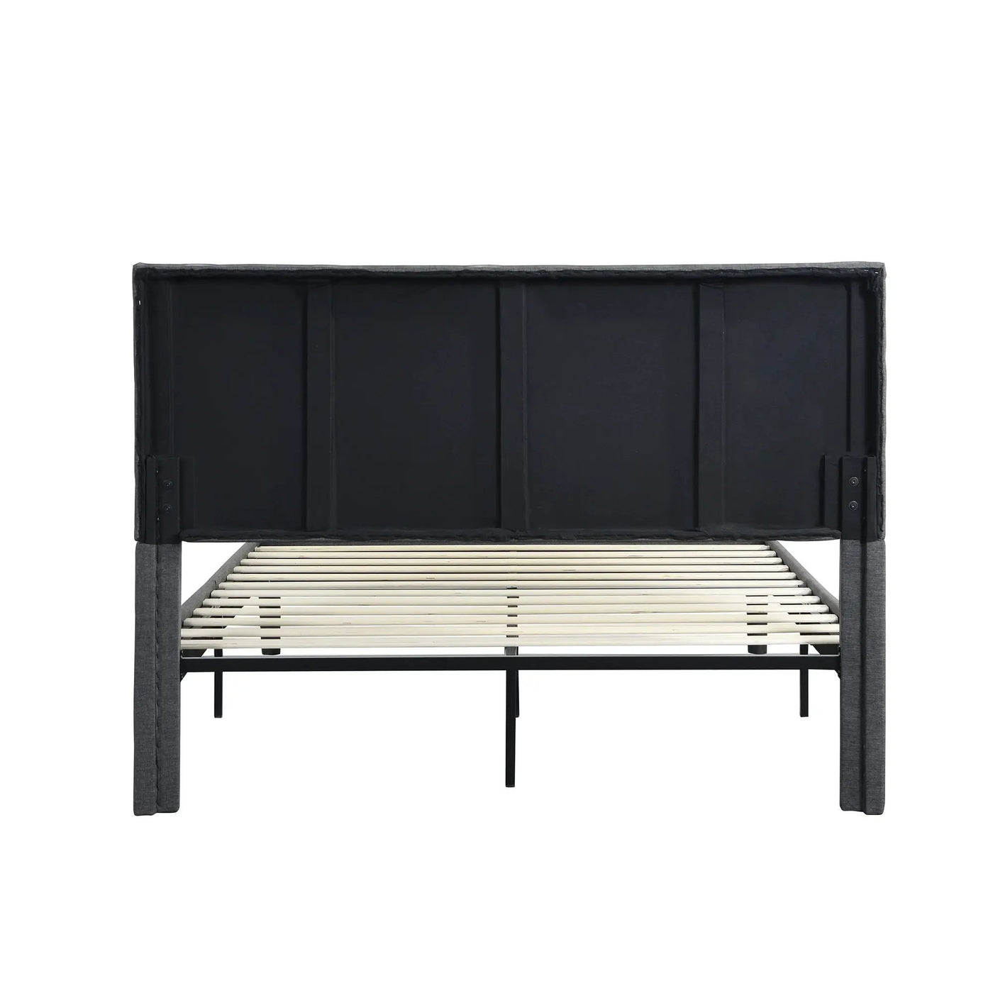 Upholstered Platform Bed Frame With Headboard, Wood Slat Support by Unique Piece Furniture