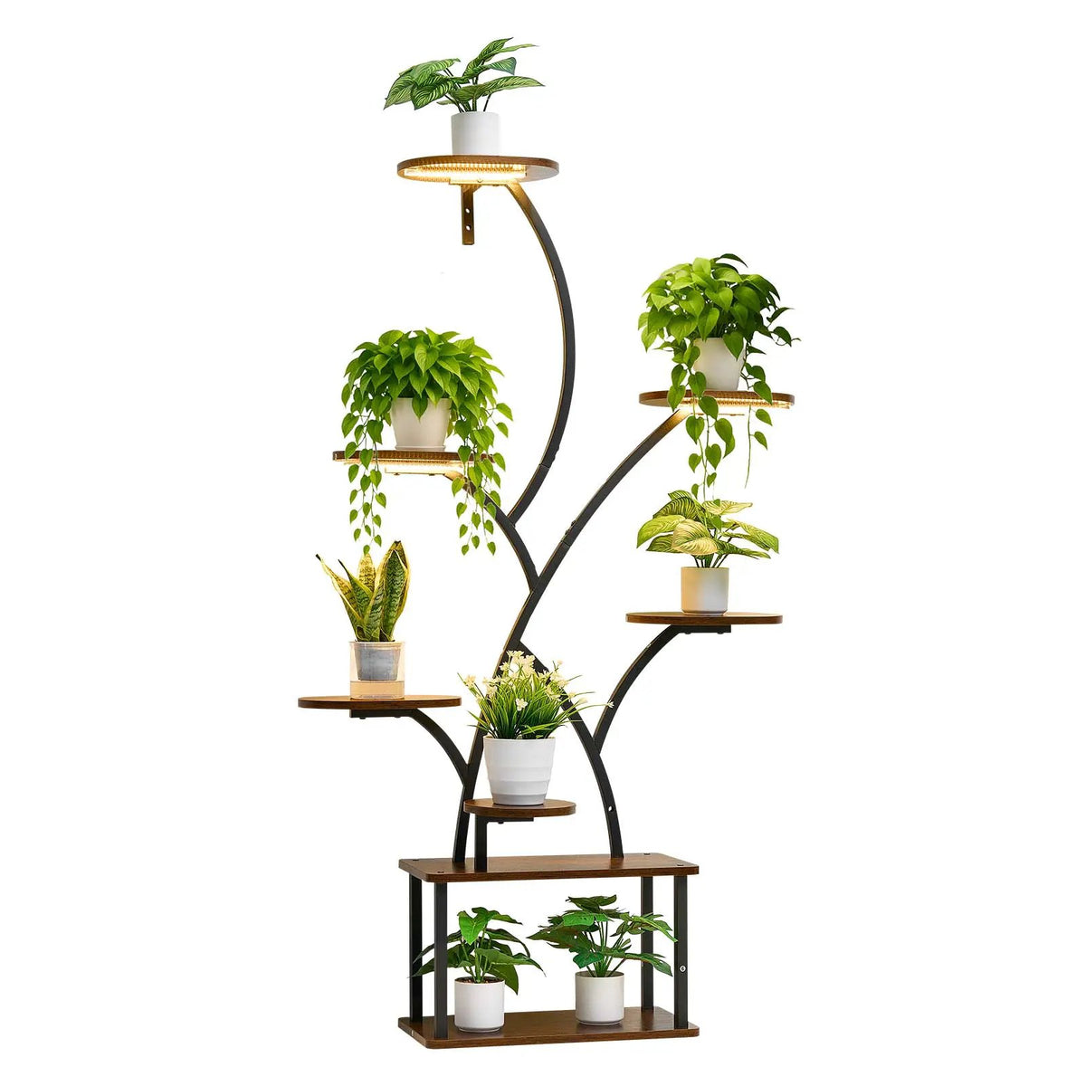 Plant Stand Indoor with Grow Lights - 62 in Tall 8-Tier Lighted Shelf by HouseOfZazla