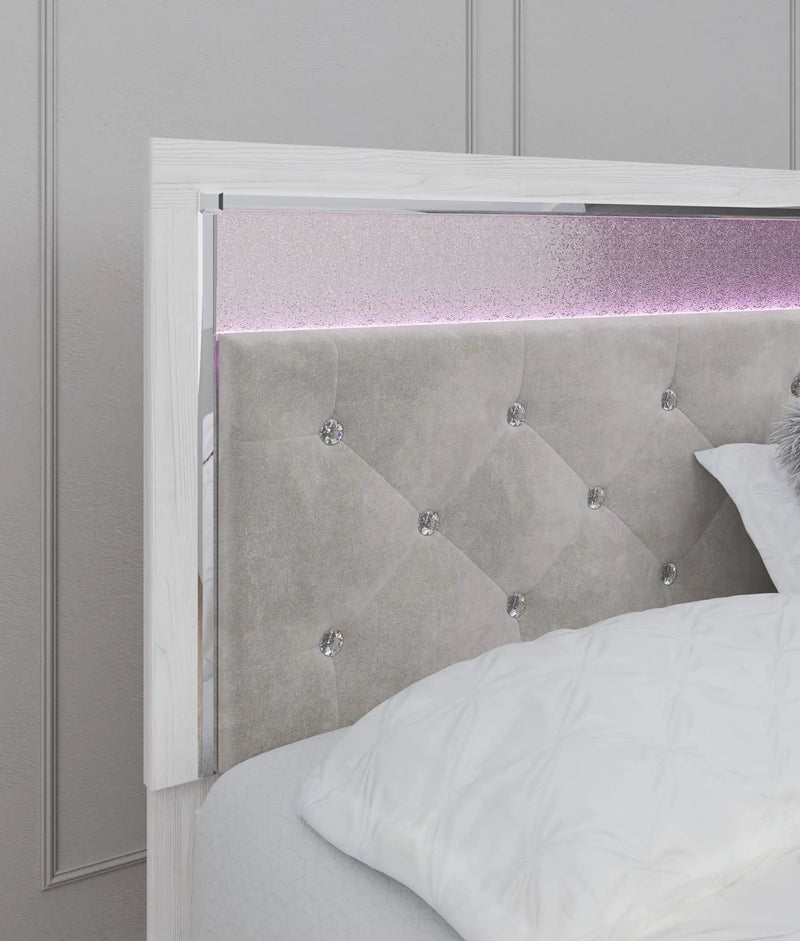 Altyra - King Panel Bed With Upholstered Headboard - White by Unique Piece Furniture