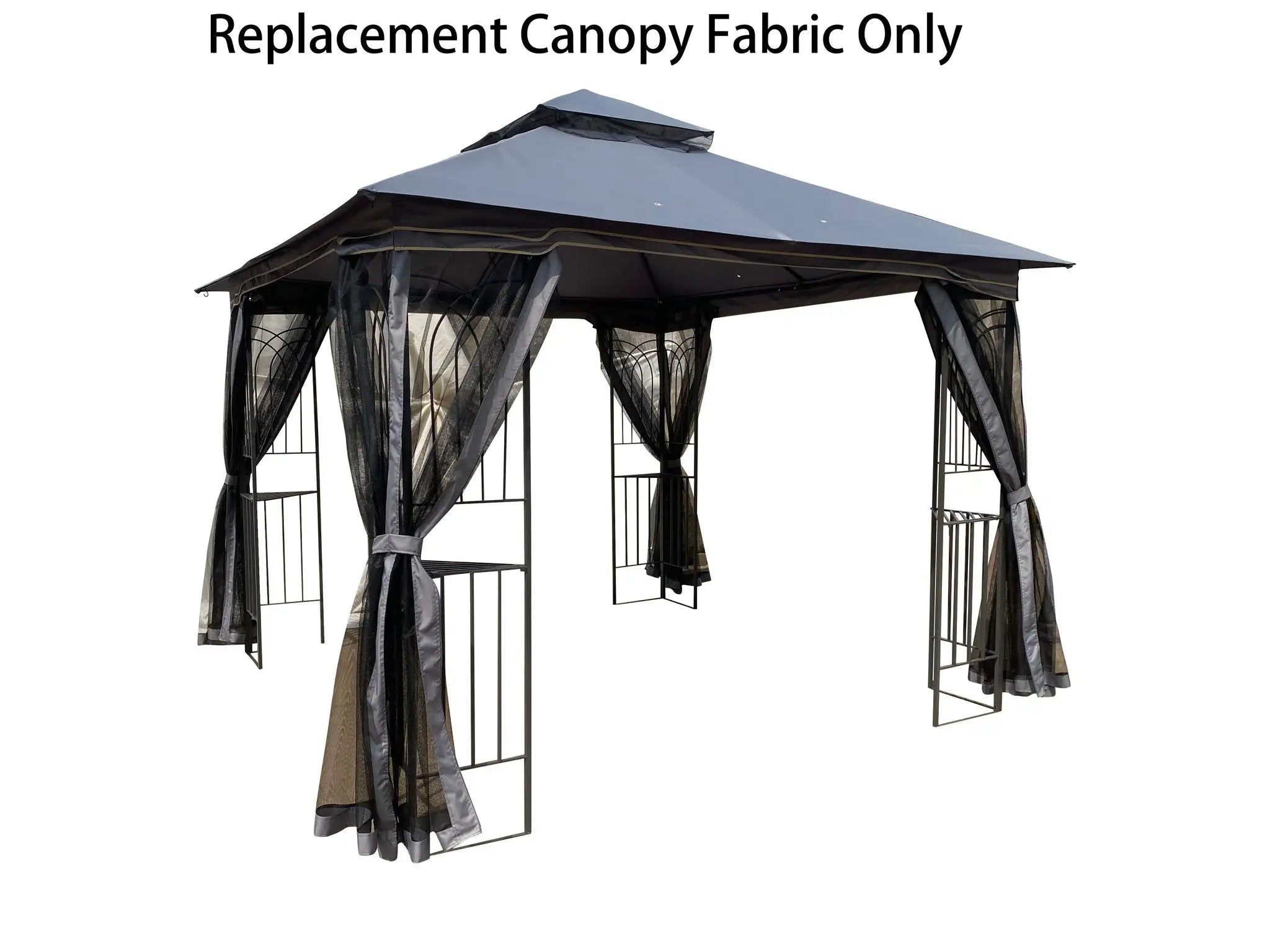 Patio Double Roof Gazebo Replacement Canopy Top Fabric by HouseOfZazla