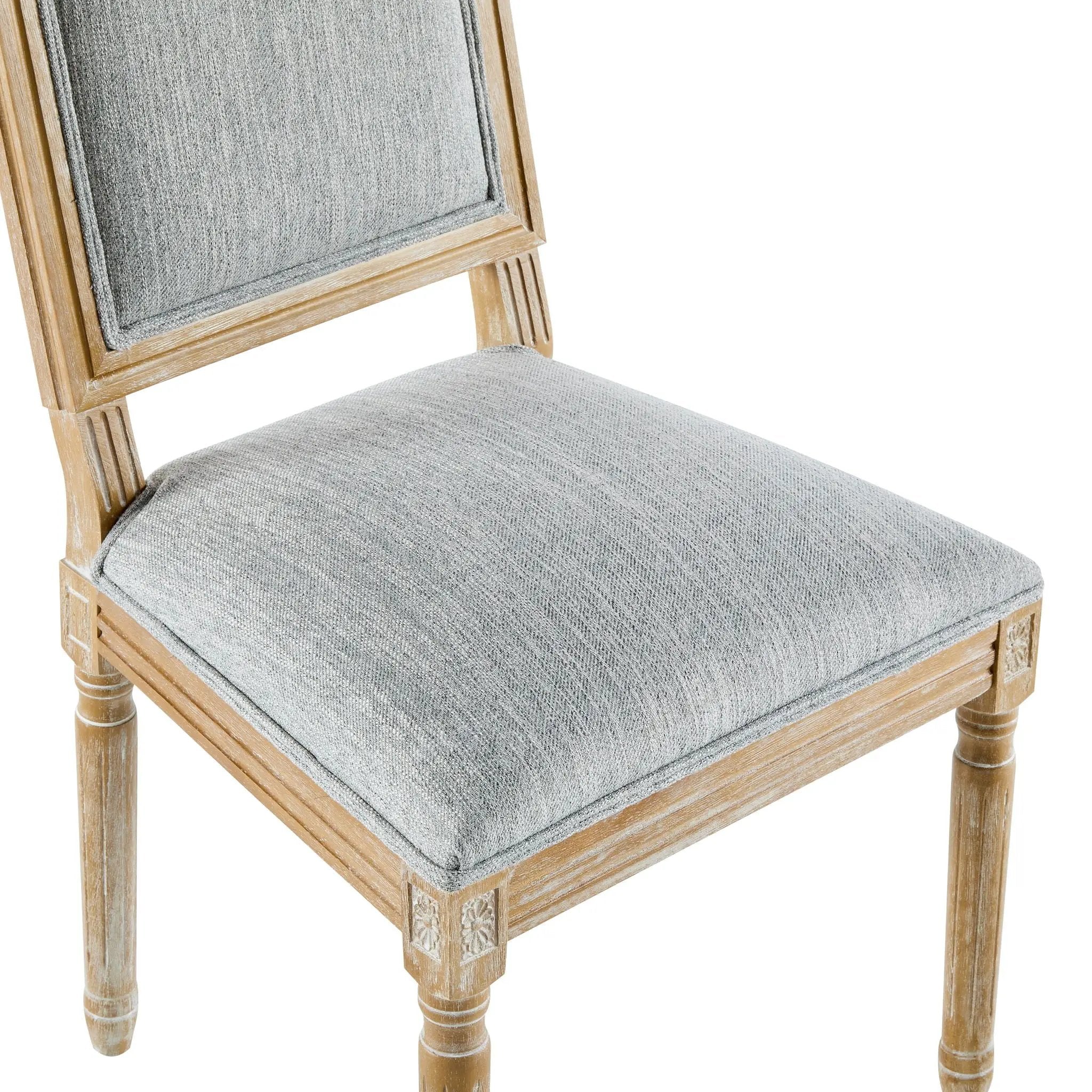 French Country Style Dining Chair With Upholstered Seating And Fluted Legs by HouseOfZazla
