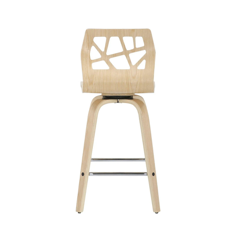 Folia - Mid Century Modern Counter Stool With Footrest (Set of 2) by HouseOfZazla