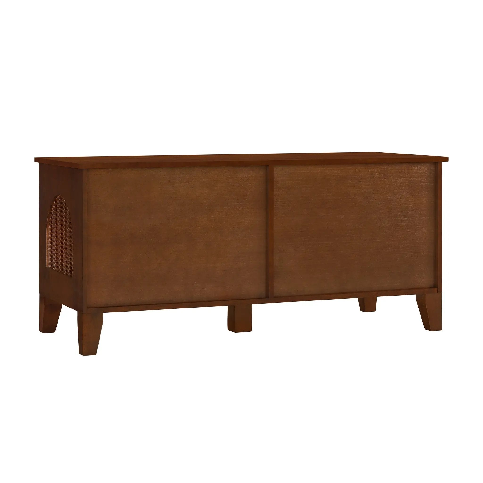 Lars Indoor Rattan Decorated Rubber Wood Dog Crate Cabinet Furniture by HouseOfZazla