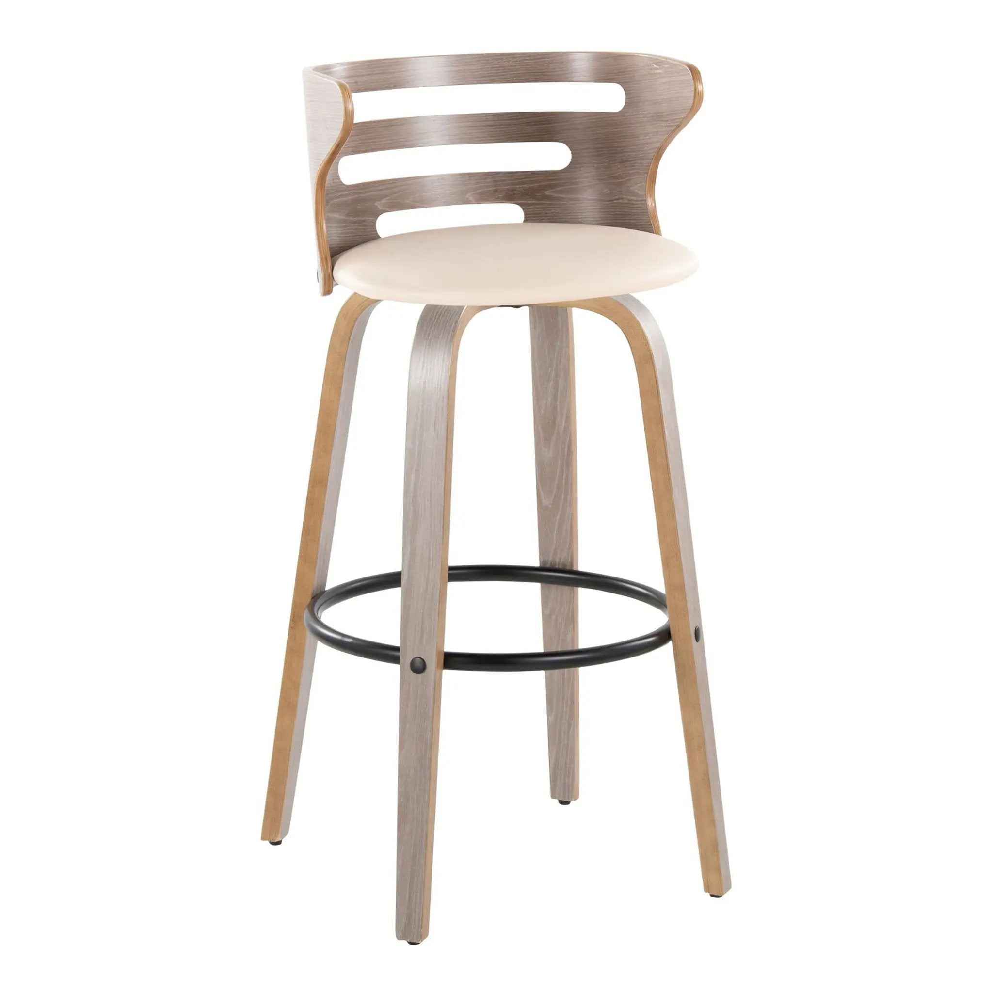 Cosini - Mid Century Modern Fixed Height, Barstool & Swivel And Round Footrest (Set of 2) by Unique Piece Furniture