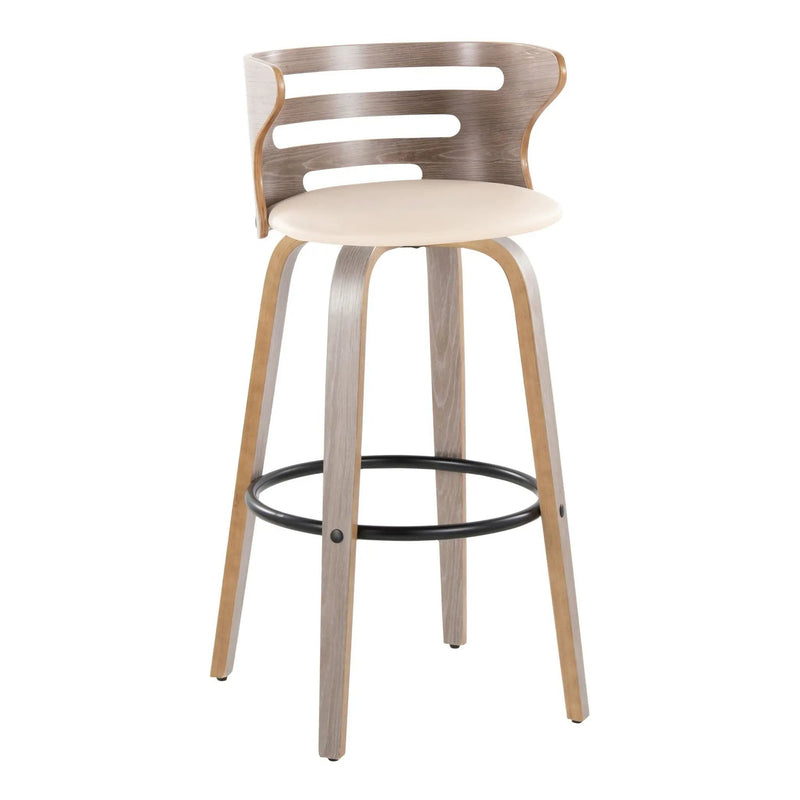 Cosini - Mid Century Modern Fixed Height, Barstool & Swivel And Round Footrest (Set of 2) by Unique Piece Furniture