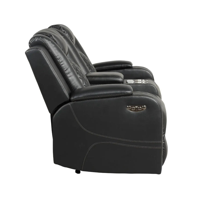Benz - Power Recliner Set With LED Lighting And USB Charging by HouseOfZazla