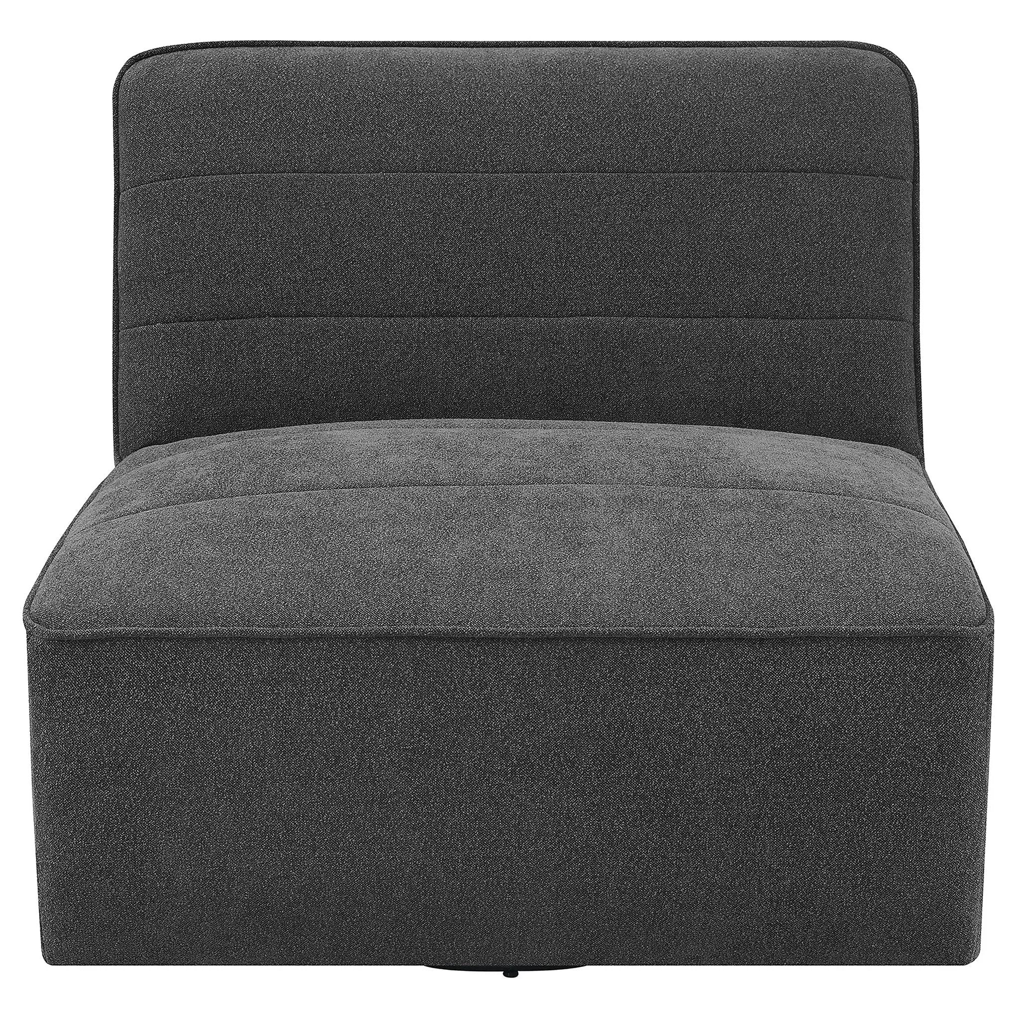 Cobie Upholstered Armless Swivel Chair Dark Charcoal by Unique Piece Furniture