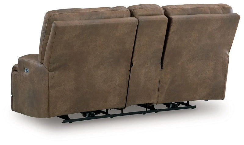 Beckley Place - Power Reclining Loveseat With Console / Adjustable Headrest - Earth by Unique Piece Furniture