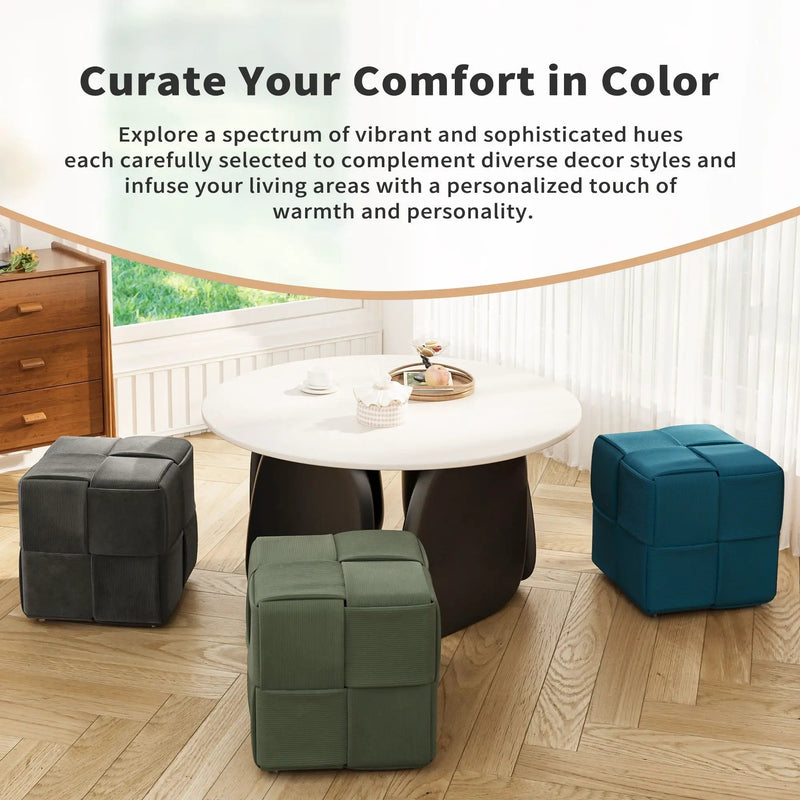 Modern Ottoman Foot Rest With Woven Design by HouseOfZazla