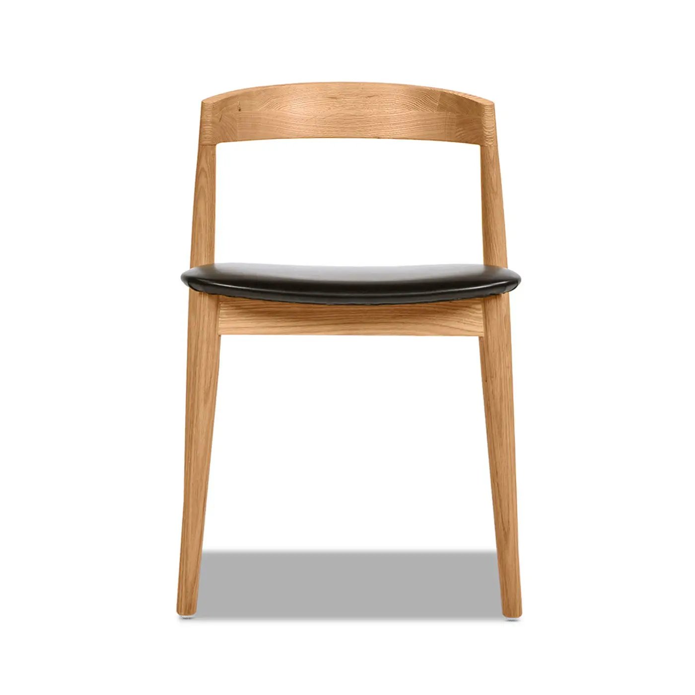Raven - Stacking Sculpted Oak Dining Chair - Warm Natural Brown / Black by Unique Piece Furniture