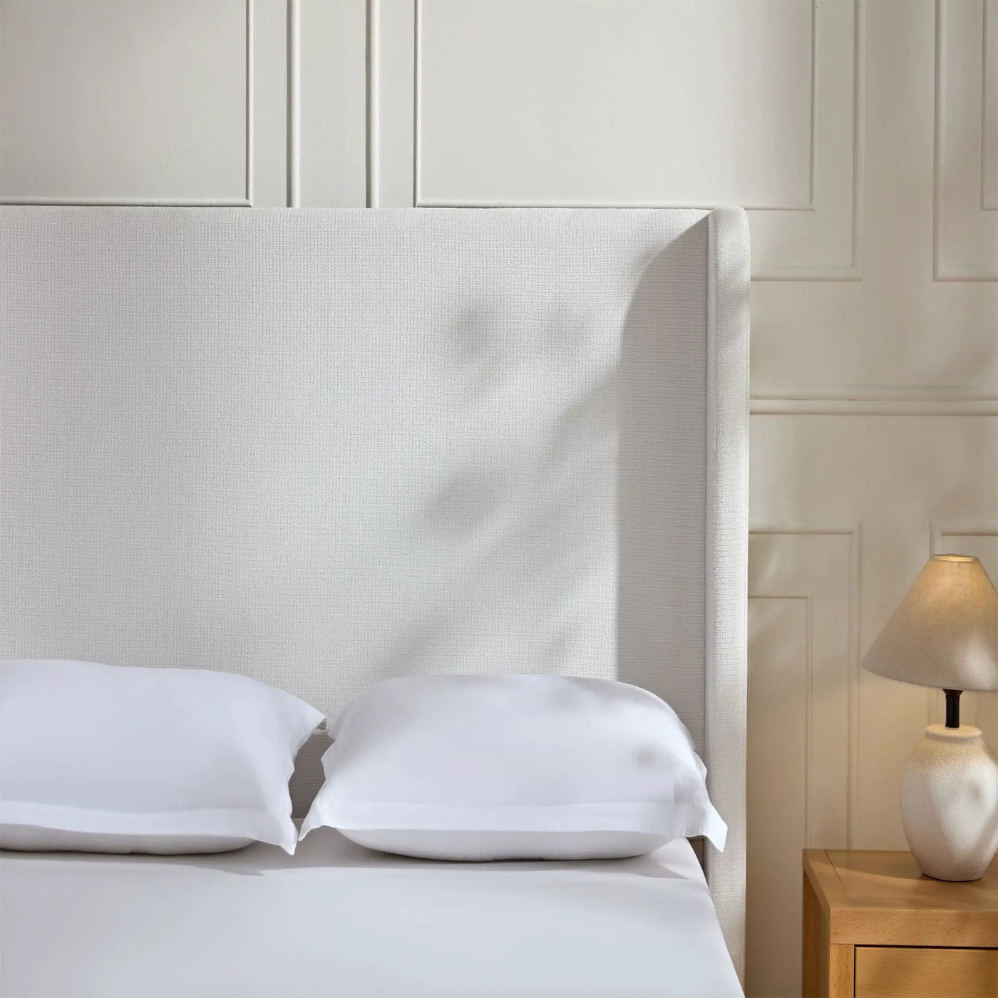 Harper - Tall Headboard Upholstered Bed / High Headboard / Elegant Simplicity / No Box Spring Needed by HouseOfZazla