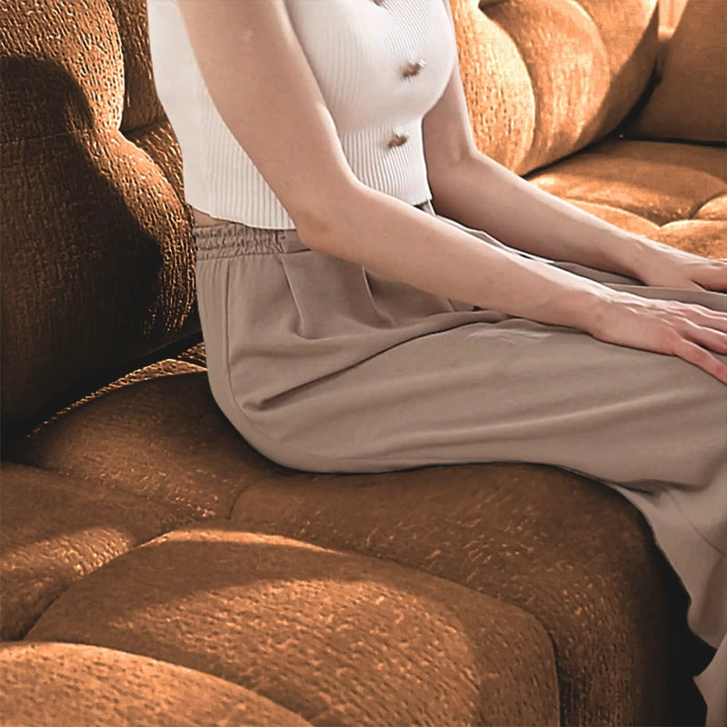 Modern Sofa & Pillows, Textured Cover, High Rebound Cushions by HouseOfZazla
