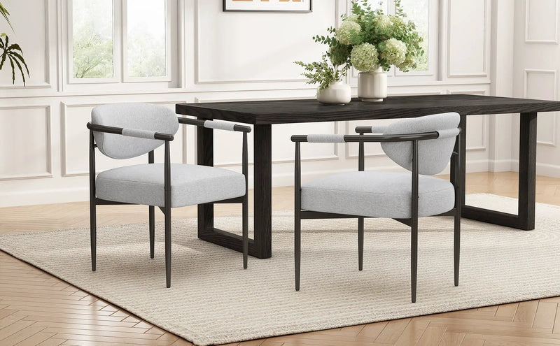 Modern Dining Chairs Set of 2 with Bronze Iron Frame by HouseOfZazla