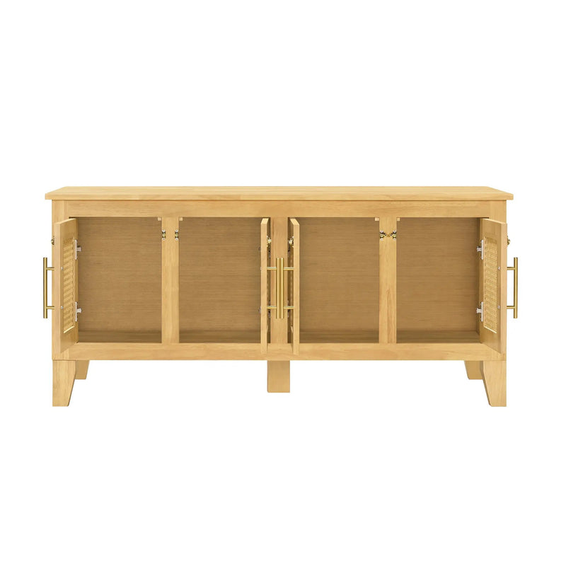 Lars Indoor Rattan Decorated Rubber Wood Dog Crate Cabinet by HouseOfZazla