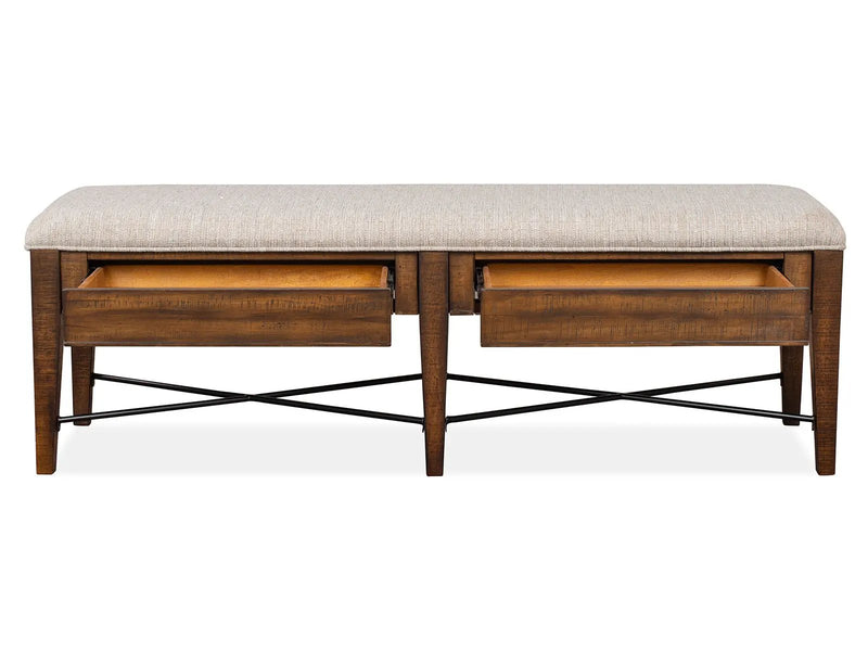 Bay Creek - Bench With Upholstered Seat - Toasted Nutmeg by Unique Piece Furniture
