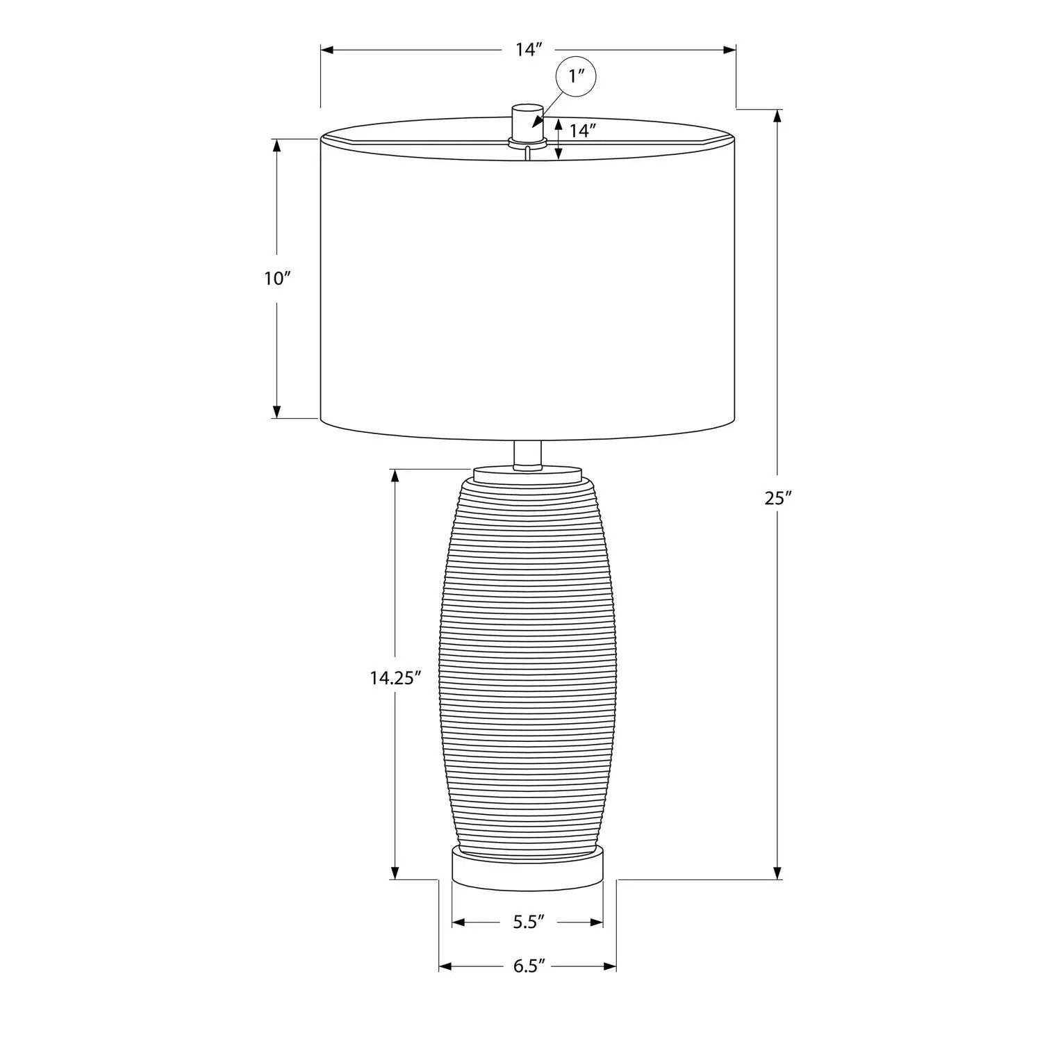 Lighting, Table Lamp, Ceramic, Modern - Gray by Unique Piece Furniture