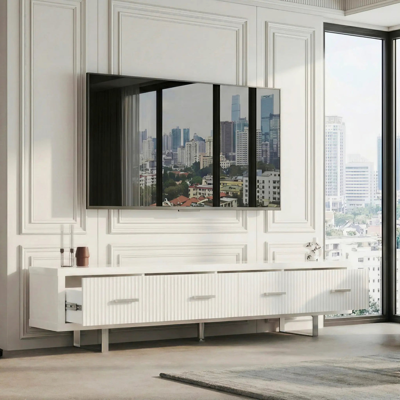 TV Stand With Slatted Drawers by HouseOfZazla