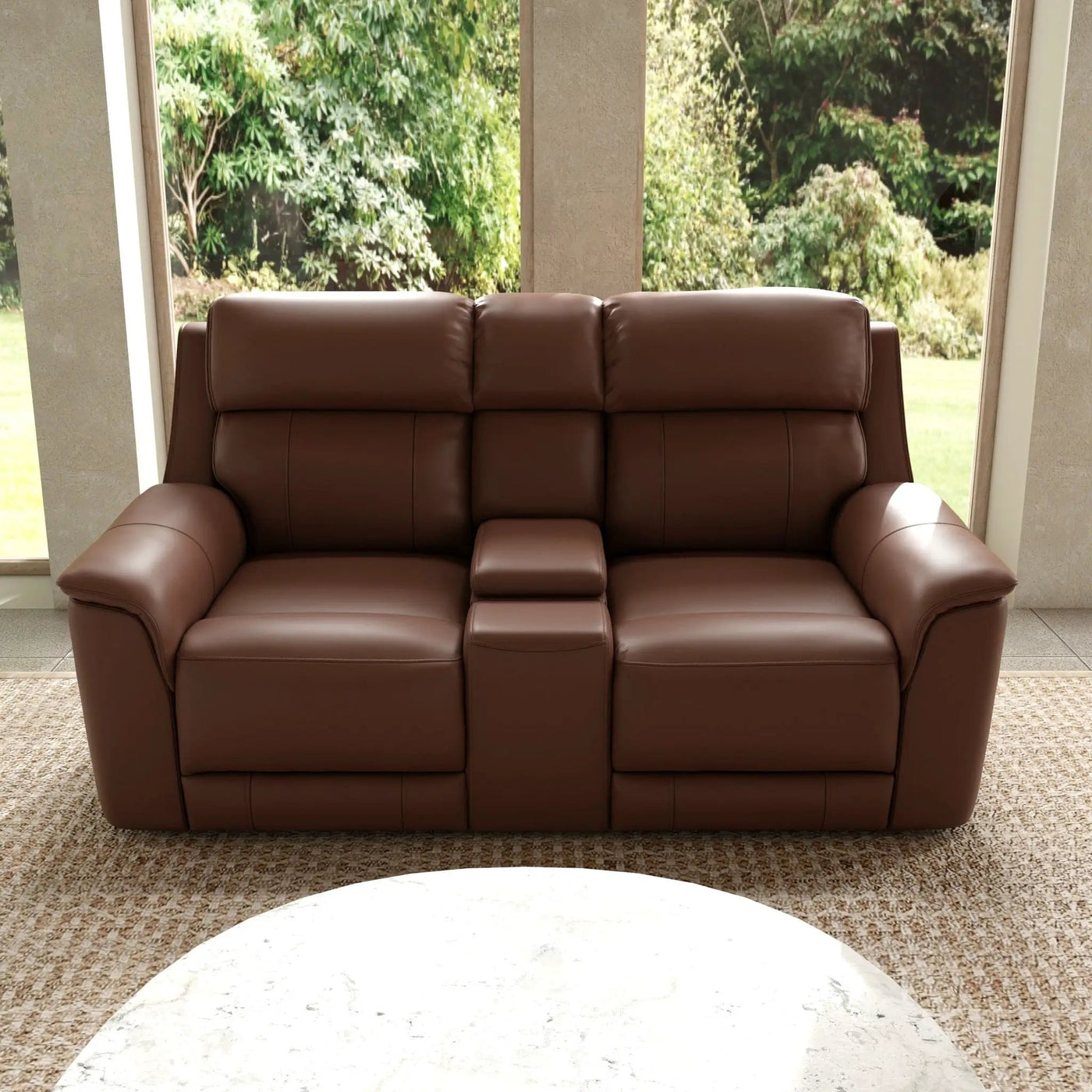 Oslo - Dual Power Reclining Loveseat With Console by Unique Piece Furniture