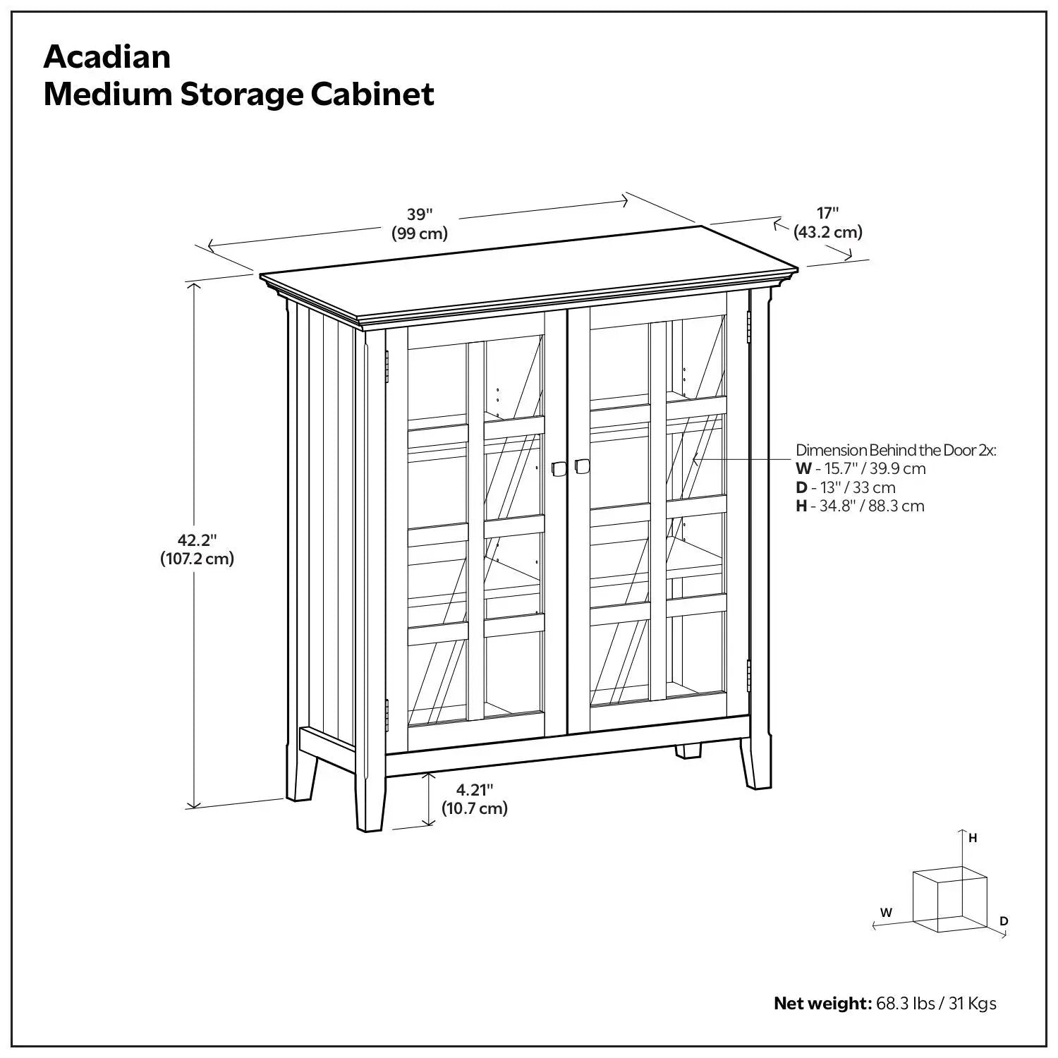 Acadian - Medium Storage Cabinet, Handcrafted by Unique Piece Furniture