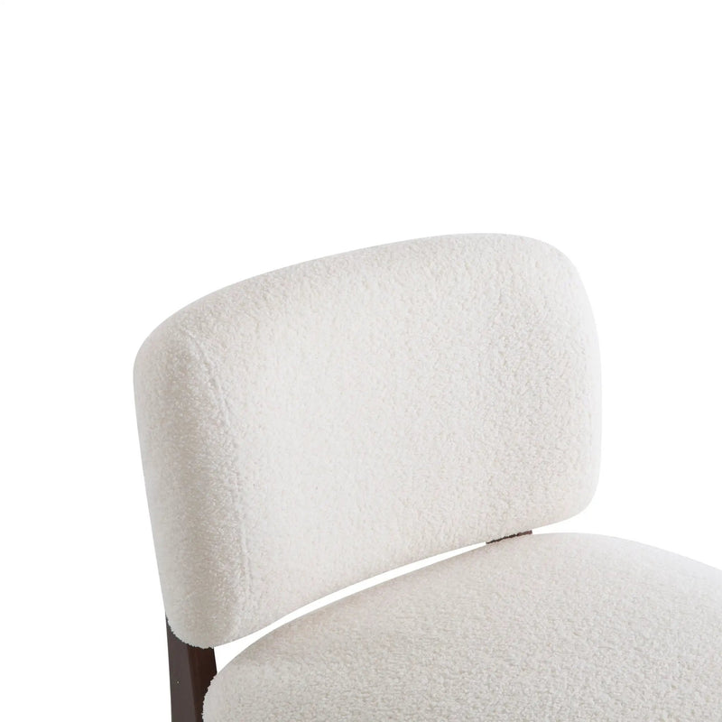 Modern Boucle Lounge Chair With Solid Wood Frame by HouseOfZazla