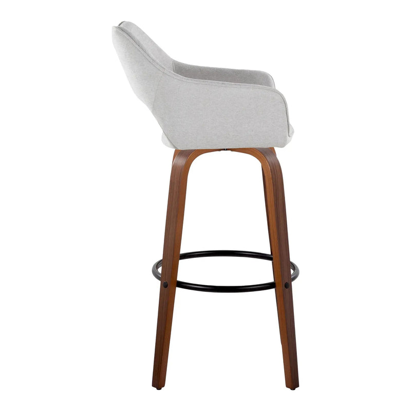 Mustang - Contemporary Fixed Height Barstool With Swivel & Round Footrest (Set of 2) by Unique Piece Furniture