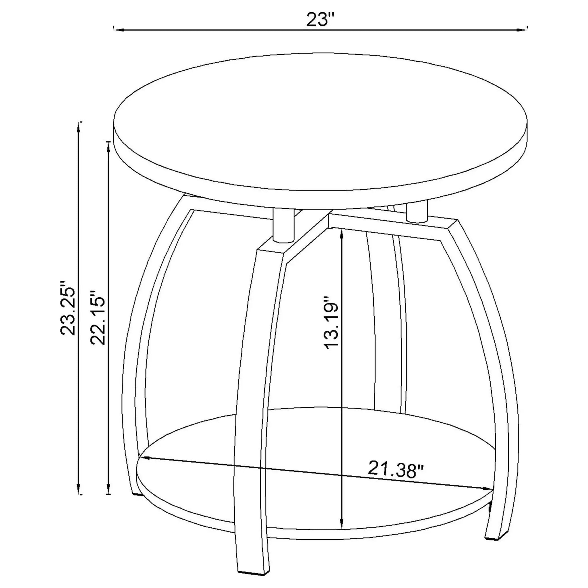 Dacre 3-piece Round Coffee and End Table Set Dark Charcoal by Unique Piece Furniture
