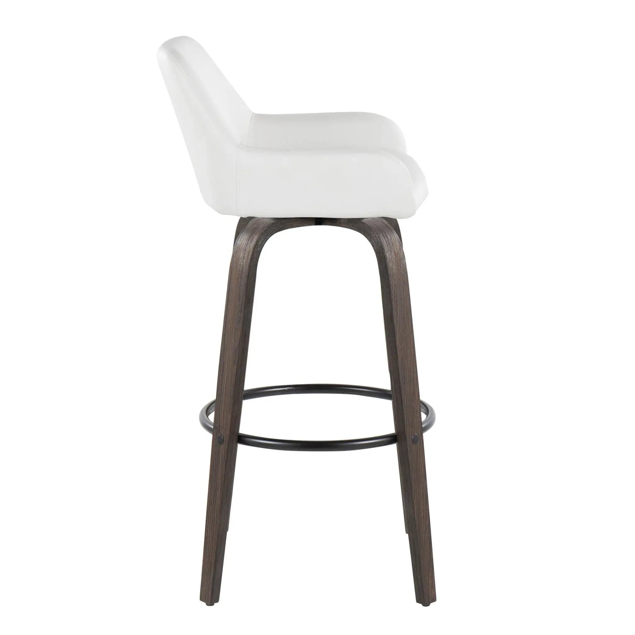 Daniella - Contemporary Fixed Height, Barstool With Swivel With Round Footrest (Set of 2) by Unique Piece Furniture