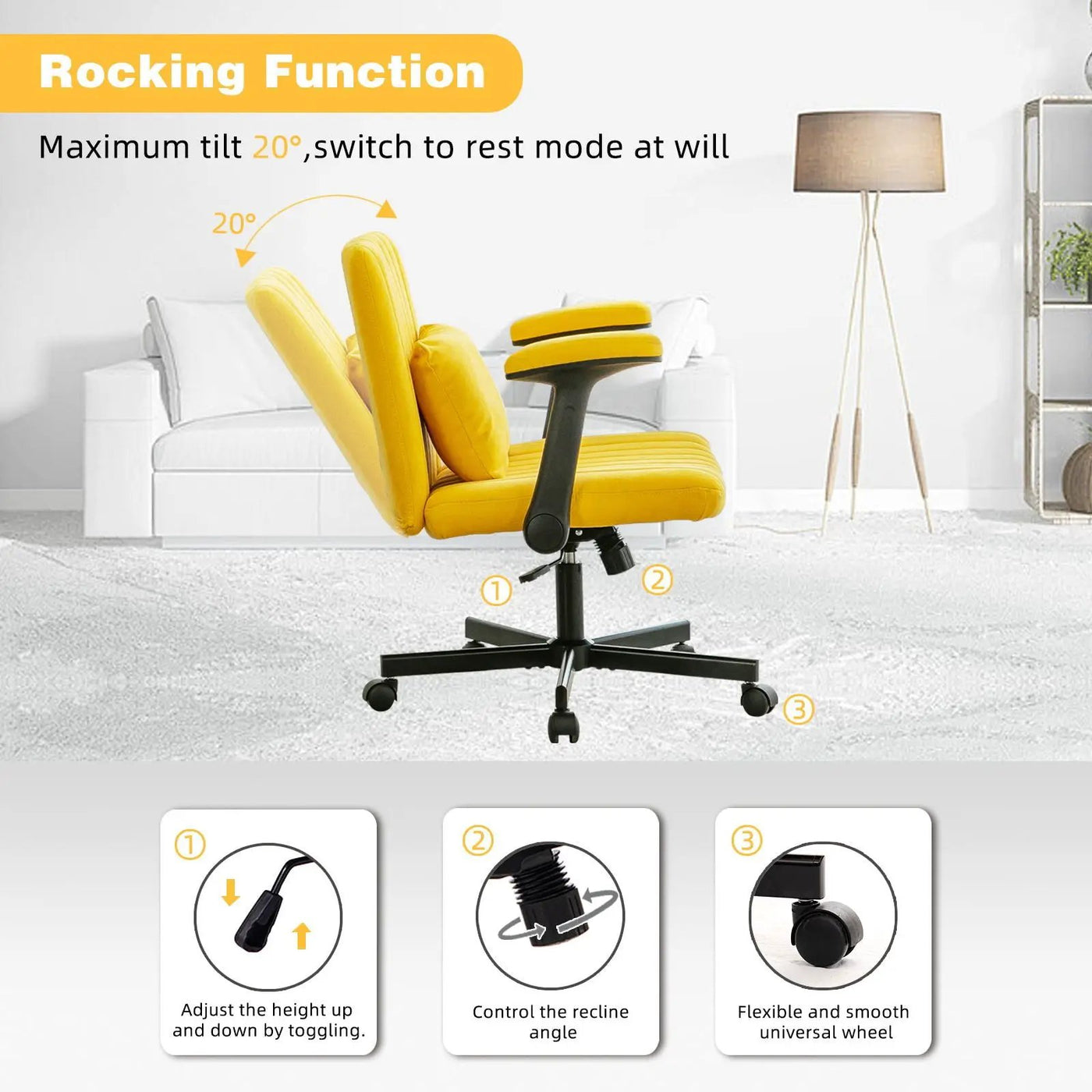 Criss Cross Armrest Office Chair With Wheels by HouseOfZazla