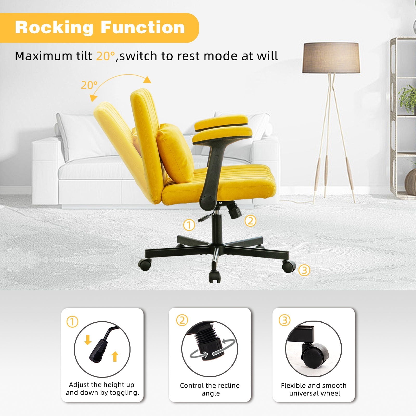Criss Cross Armrest Office Chair With Wheels by HouseOfZazla