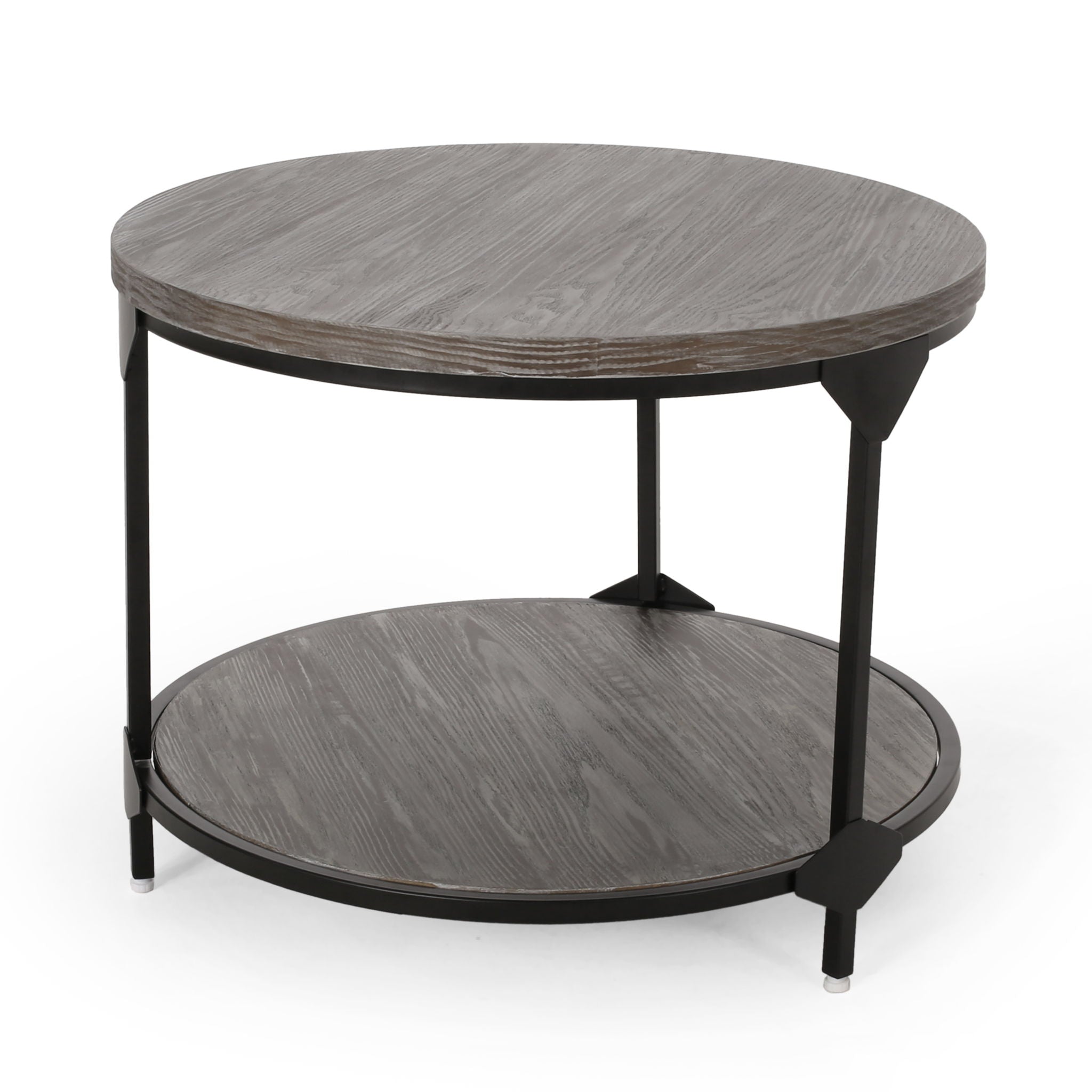 Coffee Table With Wood Patterned Tabletop And Iron Frame - Gray by HouseOfZazla