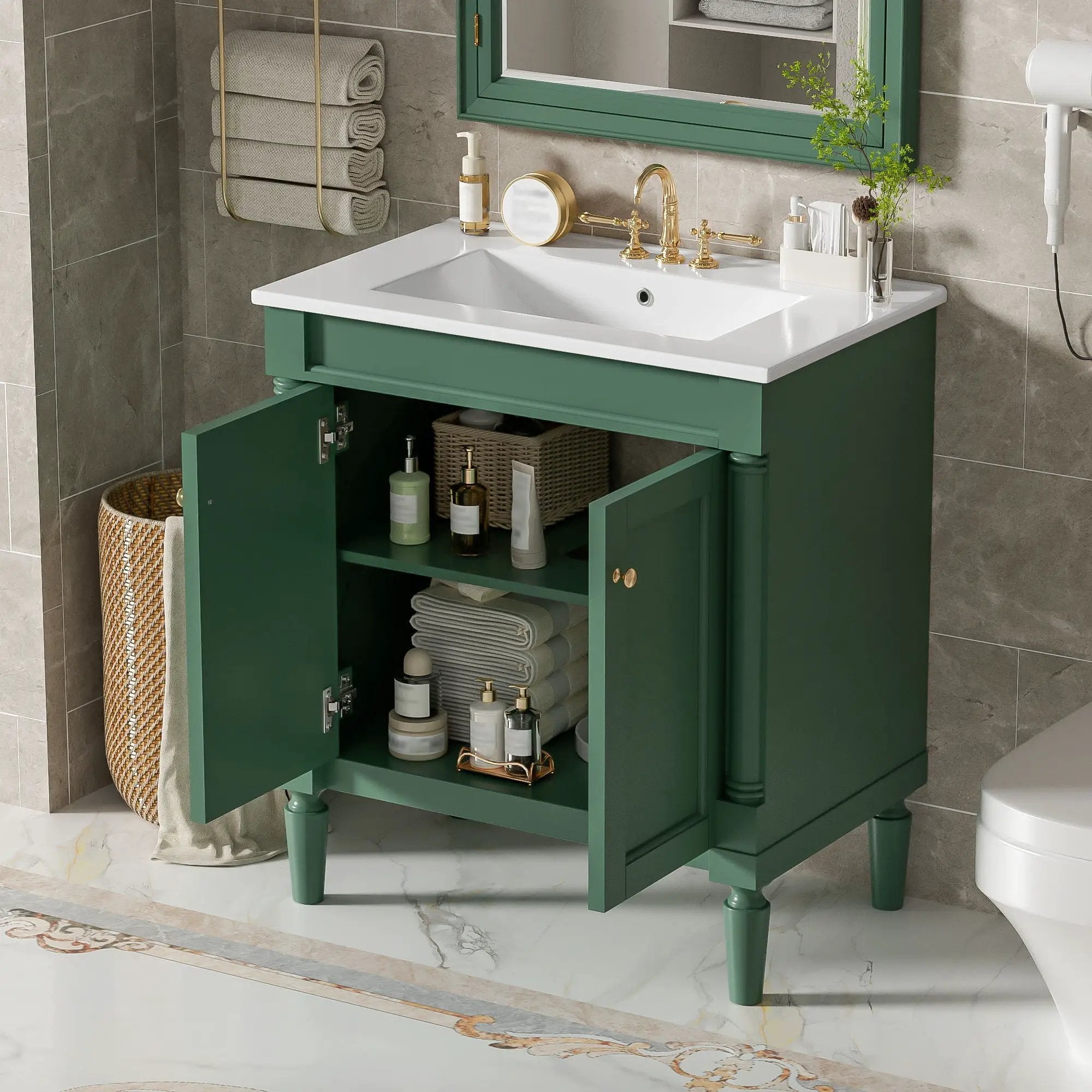 Bathroom Vanity Cabinet With Sink, Soft Close Doors, Storage Cabinet by Unique Piece Furniture