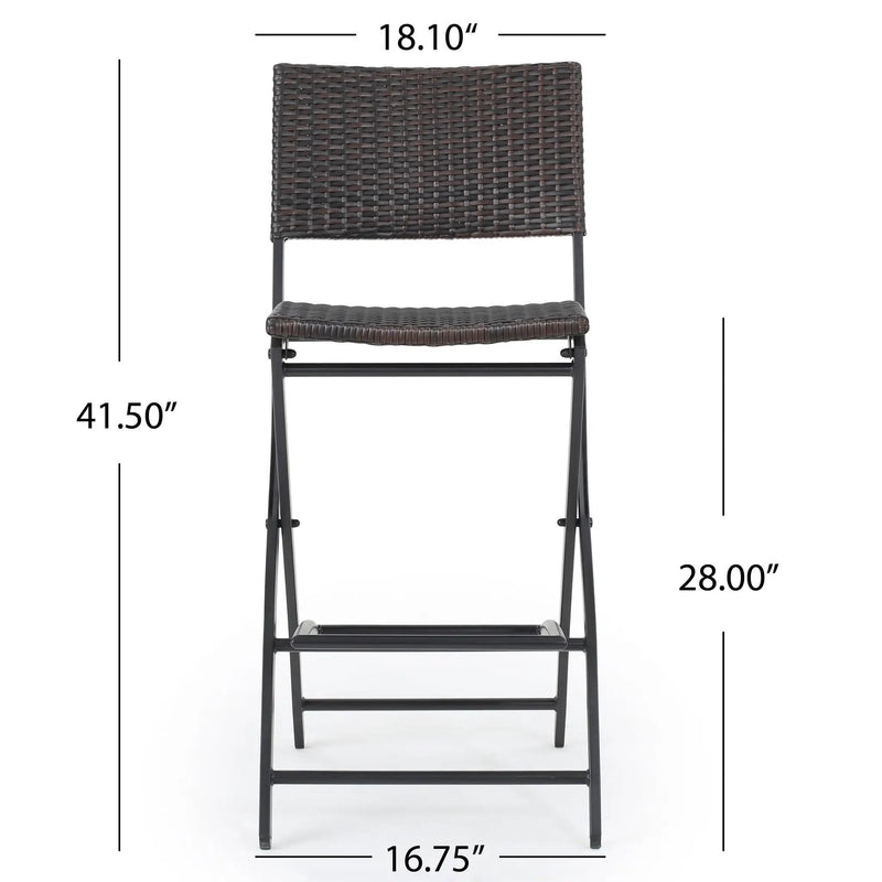 Outdoor Wicker Barstools Faux Rattan Patio Bar Stools - Set of 2 by HouseOfZazla